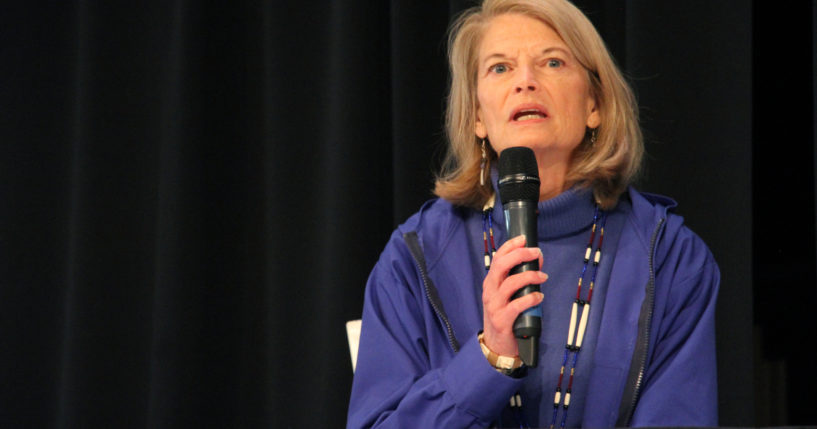 U.S. Sen. Lisa Murkowski, a Republican seeking re-election, answers a question during a candidate forum in Anchorage, Alaska.