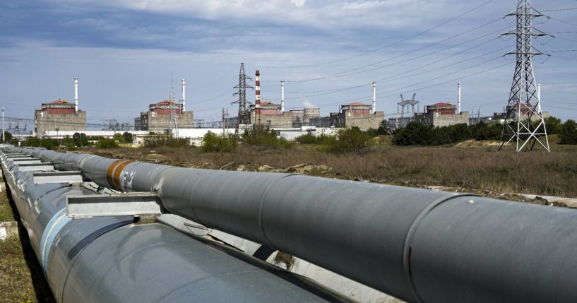 A view of the Zaporizhzhia Nuclear Power Station, in Enerhodar, Zaporizhzhia region, in territory under Russian military control on May 1.