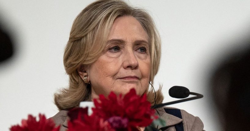 Hillary Clinton appears at a news conference for this year's laureates of Japan's biggest arts award, the 33th Praemium Imperiale, in Tokyo on Tuesday.