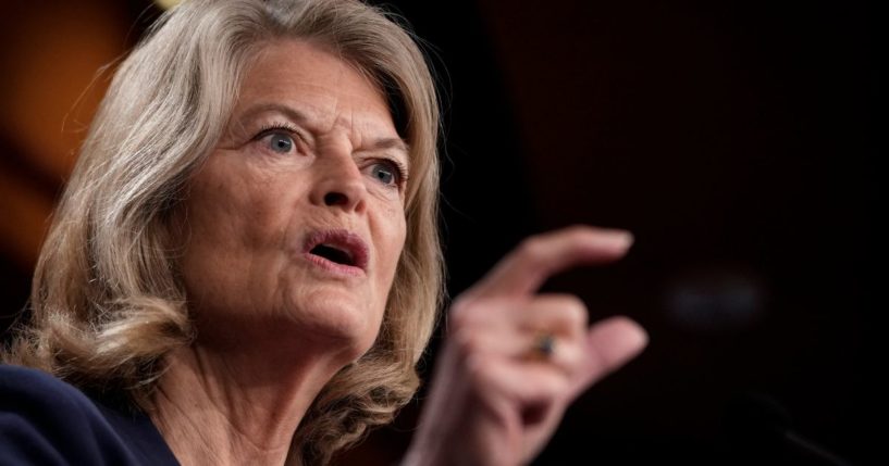 Sen. Lisa Murkowski speaks during a news conference at the U.S. Capitol on May 18 in Washington, D.C.