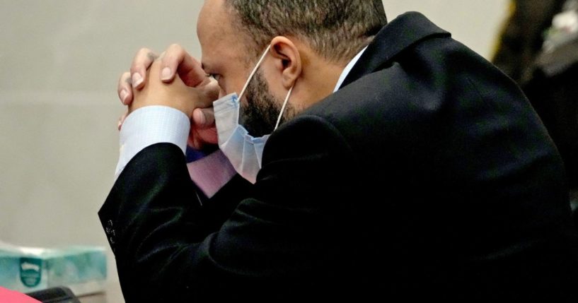 Darrell Brooks reacts as the guilty verdict is read during his trial in a Waukesha County Circuit Court in Waukesha, Wisconsin, today.