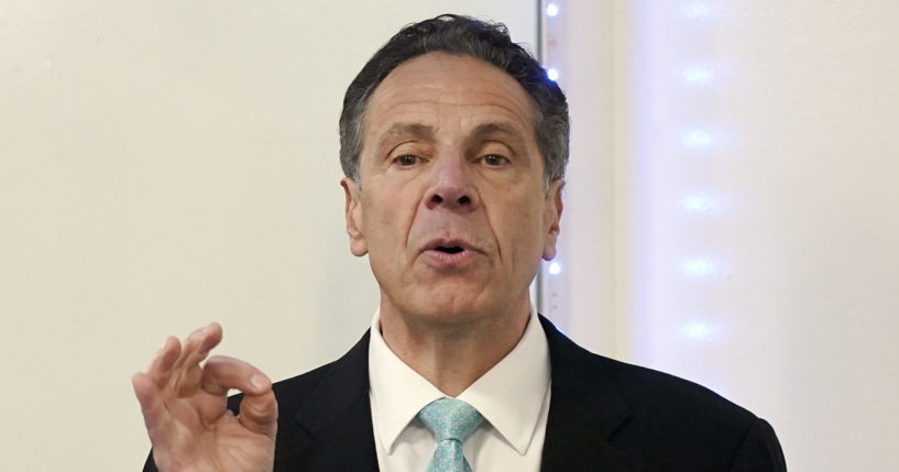 Former New York Gov. Andrew Cuomo speaks during a New York Hispanic Clergy Organization meeting on March 17 in New York.