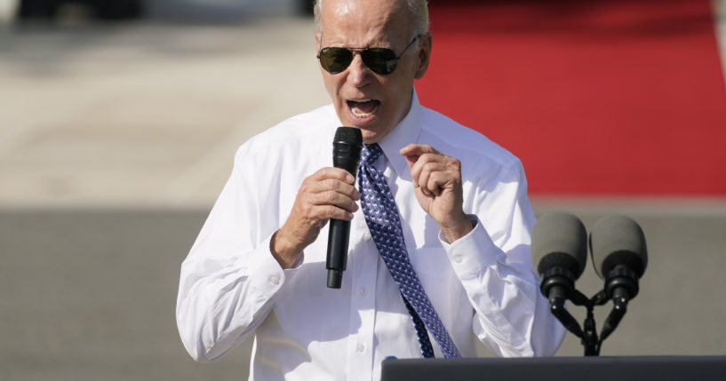 President Joe Biden speaks about the reducing inflation during a ceremony on the South Lawn of the White House in Washington, D.C, on Sept. 13, 2022.