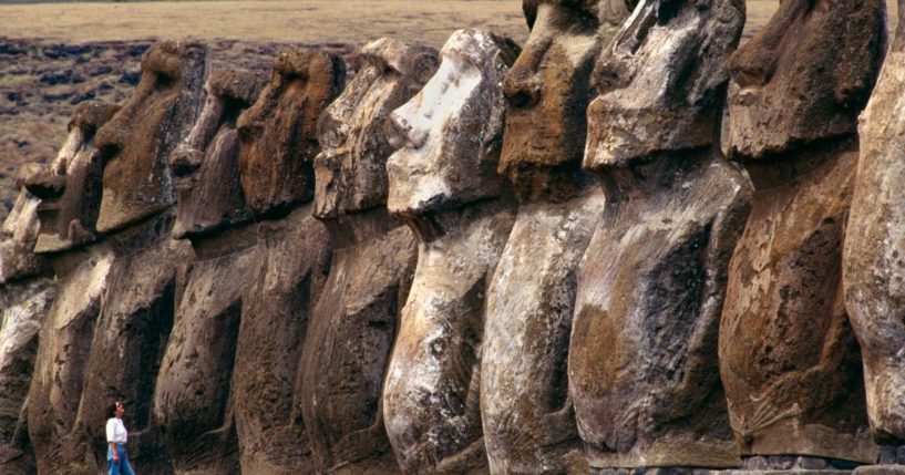 The above stock image is of the Easter Island heads.