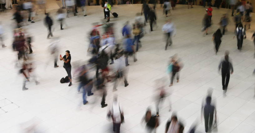 In this photo, people walk inside the Oculus in New York on June 15, 2017.