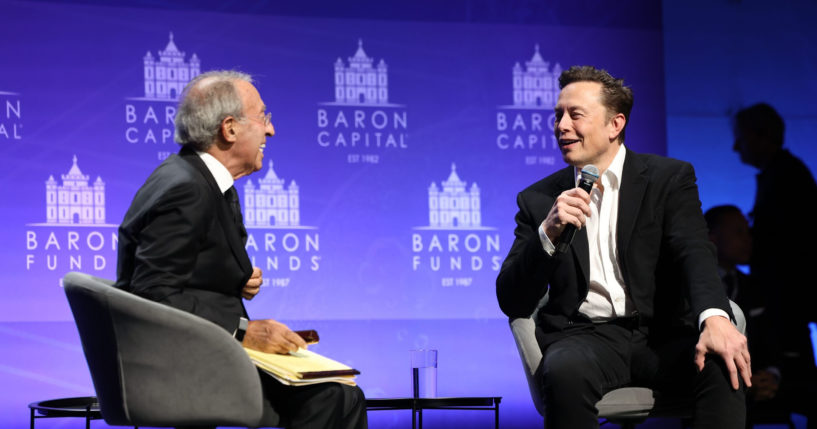 Baron Capital Group Chairman and CEO Ron Baron interviews Tesla CEO Elon Musk at the 29th Annual Baron Investment Conference in New York City on Friday.