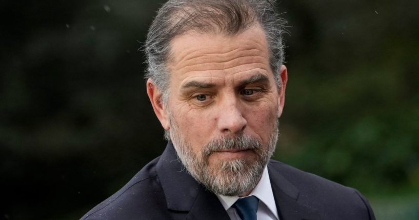 Hunter Biden is seen on the South Lawn of the White House on April 18 in Washington, D.C.