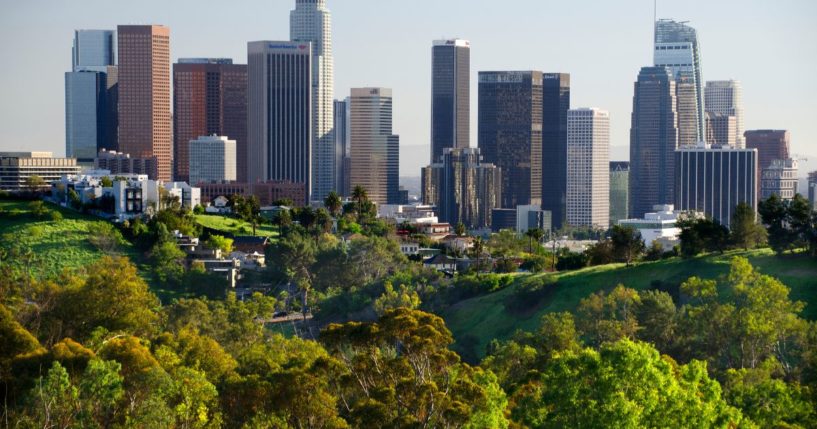 The above stock image is of downtown Los Angeles.