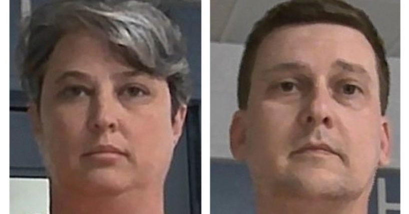 These booking photos of Diana, left, and Jonathan Toebbe, right, were released by the West Virginia Regional Jail and Correctional Facility Authority on Oct. 9, 2021.