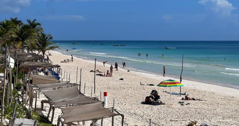 The above image is of Punta Piedra beach in Tulum, Quintana Roo state, Mexico, on Thursday.