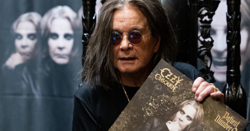 Musician Ozzy Osbourne signs copies of his album "Patient Number 9" at Fingerprints Music on Sept. 10 in Long Beach, California. (Scott Dudelson / Getty Images)Musician Ozzy Osbourne signs copies of his album "Patient Number 9" at Fingerprints Music on Sept. 10 in Long Beach, California.