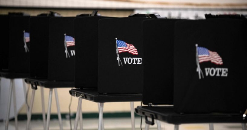 Voting booths are seen at a polling station in Eagle Pass, Texas, on Nov. 8.