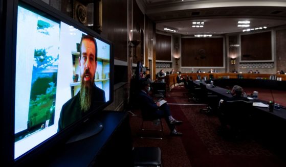 Twitter's then-CEO Jack Dorsey testifies remotely during the Senate Judiciary Committee hearing on "Breaking the News: Censorship, Suppression, and the 2020 Election" in Washington, D.C., on Nov. 17, 2020.