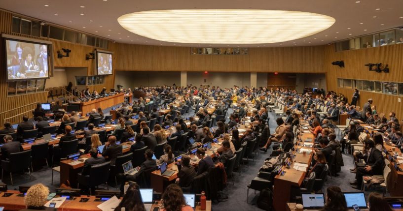 Members of the Security Council attend a meeting of the Special Political and Decolonization Committee at U.N. headquarters in New York on November 11.