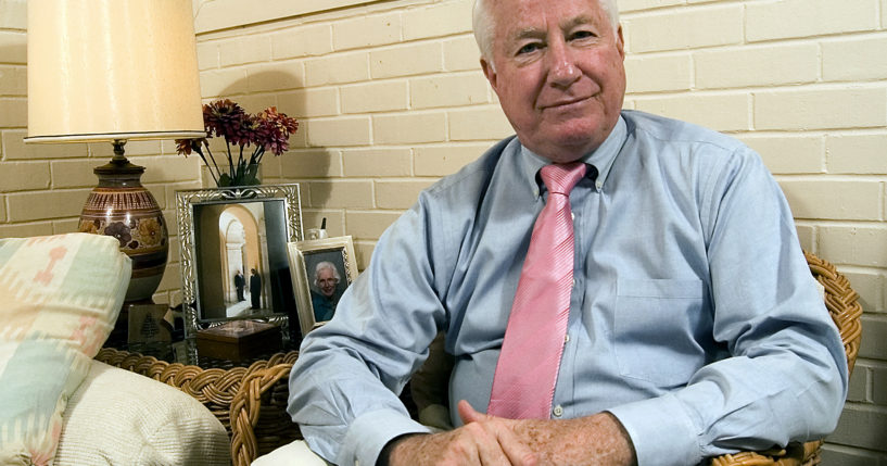 Former Arizona Rep. Jim Kolbe sits for a photo in the living room of his house in Tucson, Ariz., on Jan. 15, 2007.