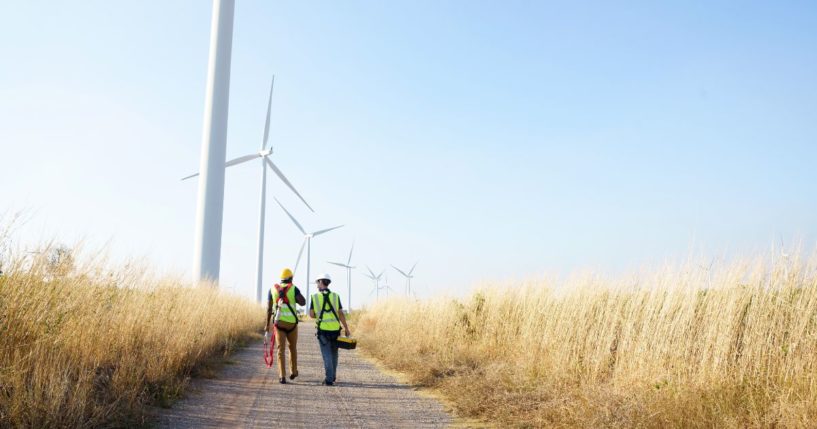 The above stock image is of a wind turbine.