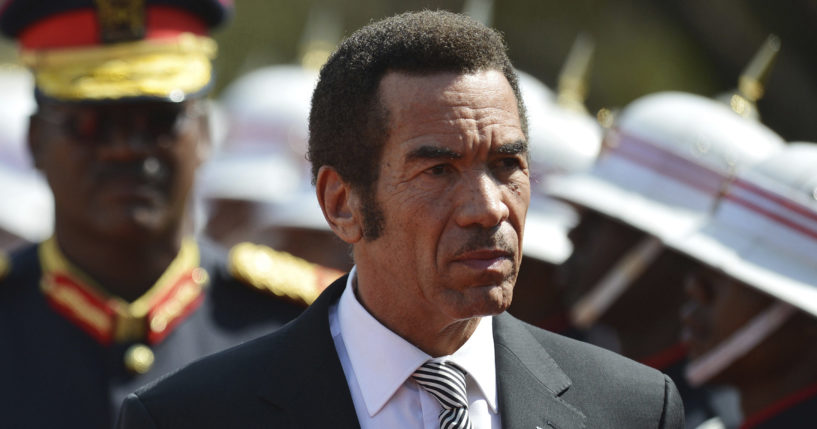 Ian Khama attends the swearing-in ceremony for his second and final term as president of Botswana at the National Assembly in Gaborone on Oct. 28 2014.