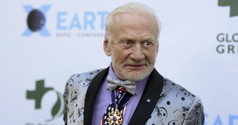 In a Wednesday, Feb. 28, 2018 file photo, Buzz Aldrin attends the 15th annual Global Green Pre-Oscar Gala, at NeueHouse Hollywood, in Los Angeles.