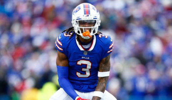 Damar Hamlin #3 of the Buffalo Bills reacts to a play against the Minnesota Vikings at Highmark Stadium on Nov. 13, 2022, in Orchard Park, New York.