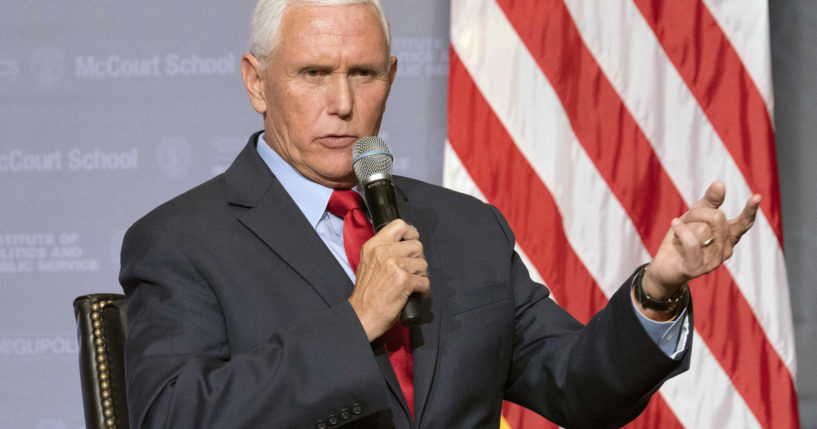 The home of former Vice President Mike Pence, seen in a file photo from October, is the focus of an FBI search, an anonymous source told the Associated Press.