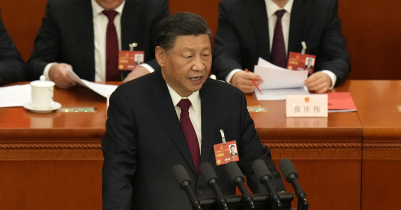 Chinese President Xi Jinping delivering a speech