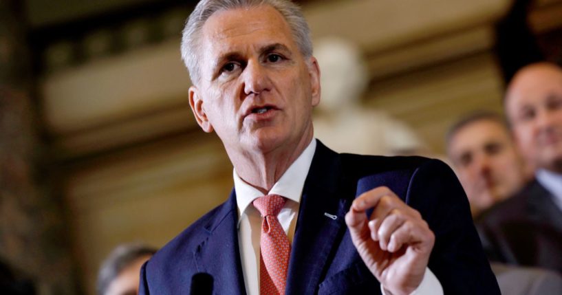 Speaker of the House Kevin McCarthy speaks at the U.S. Capitol on March 10 in Washington, D.C.