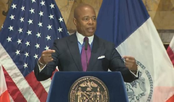 New York City Mayor Eric Adams addresses a Manhattan prayer breakfast on Tuesday.