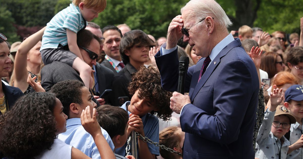 President Joe Biden takes questions from children during an event on Thursday in Washington, D.C.