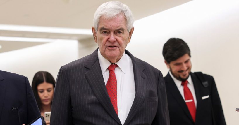 Former Speaker of the House Newt Gingrich talks to reporters at the U.S. Capitol on Sept. 22, 2022, in Washington, D.C.