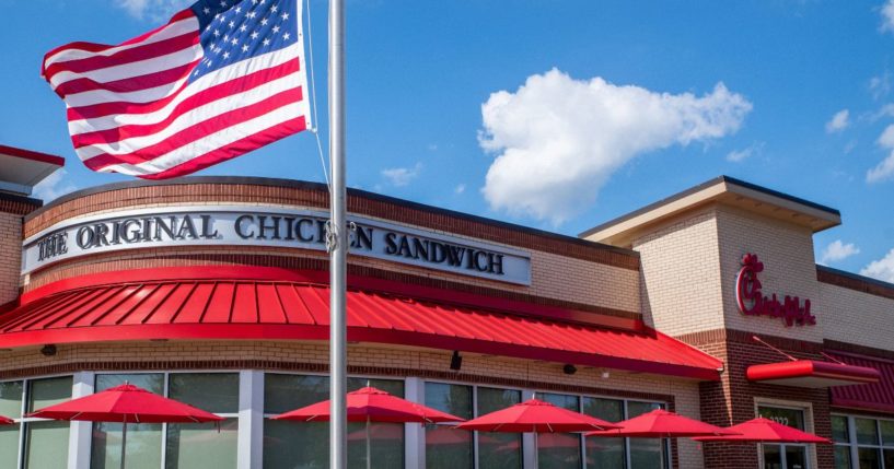 A Chick-fil-A in Houston, Texas, is pictured on July 5, 2022.