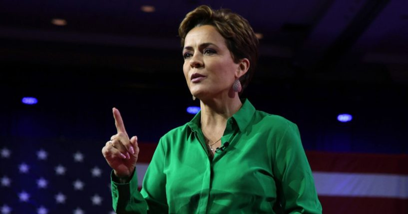 Kari Lake speaks during the annual Conservative Political Action Conference at the Gaylord National Resort and Convention Center in National Harbor, Maryland, on March 4.