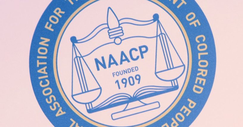 The NAACP logo is seen in this stock image.