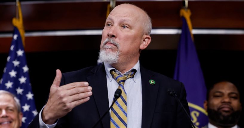 Rep. Chip Roy speaks during a news conference with the House Freedom Caucus on the debt limit negotiations at the U.S. Capitol Building in Washington, D.C., on March 10.