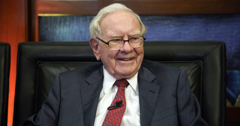 Berkshire Hathaway Chairman and CEO Warren Buffett smiles during an interview in Omaha, Nebraska, on May 7, 2018.