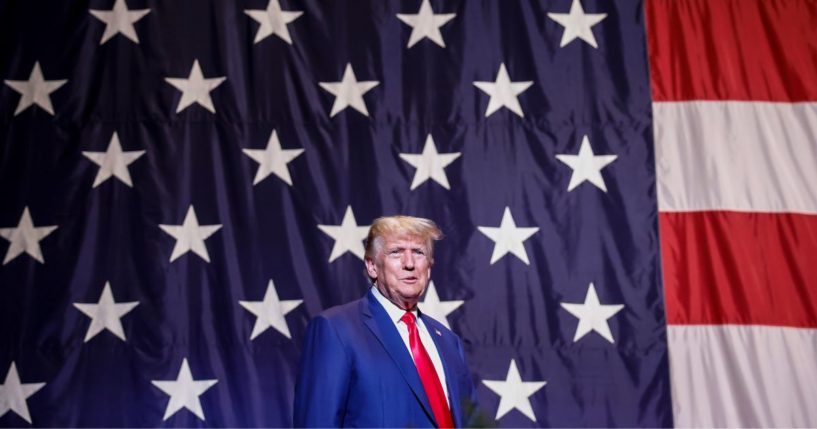 Former President Donald Trump speaks at the Georgia state GOP convention at the Columbus Convention and Trade Center in Columbus, Georgia, on June 10.