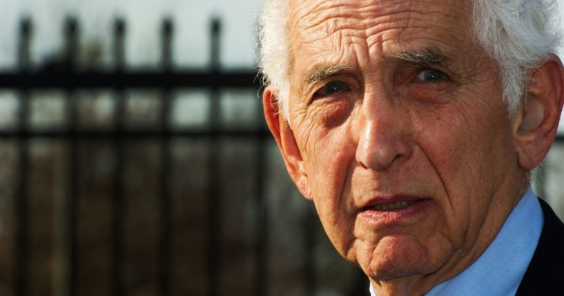 Whistleblower Daniel Ellsberg speaks to reporters at Fort Meade, Maryland, on Dec. 22, 2011.