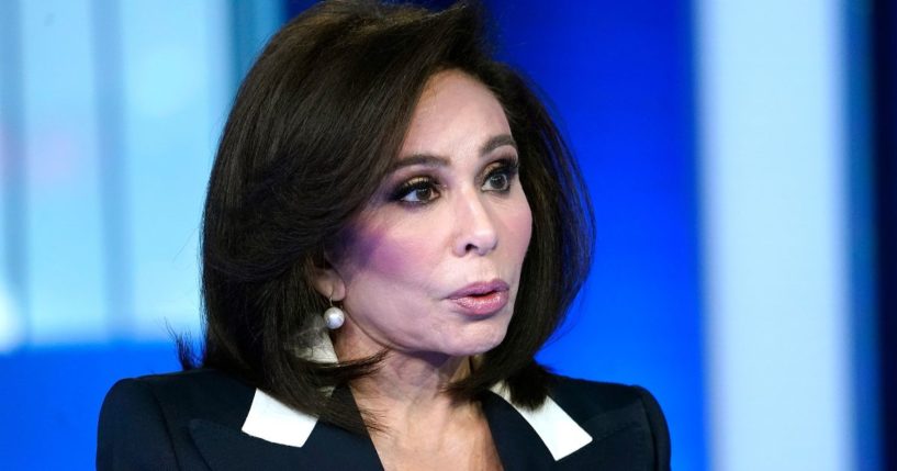 Judge Jeanine Pirro conducts an interview during Fox News' “The Five” in New York City on May 15.