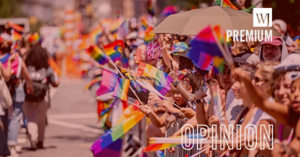 People in rainbow colors attend and march during the 2022 New York City Pride March on June 26, 2022 in New York City.