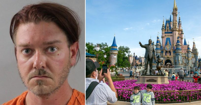 A June 1 news release from the Polk County, Florida, Sheriff's Office said Paul Viel, left, who was arrested on 999 counts of enhanced possession of child pornography, works at Cosmic Ray's restaurant in Tomorrowland at Walt Disney World's Magic Kingdom park in Orlando, Florida, right.