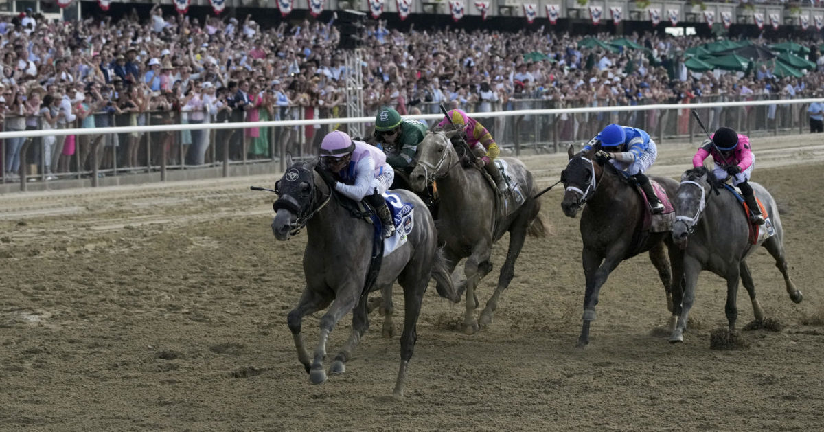 Arcangelo, with jockey Javier Castellano, crosses the finish line