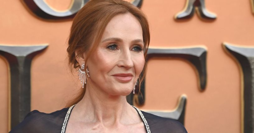 J.K. Rowling arrives at the "Fantastic Beasts: The Secret of Dumbledore" world premiere at The Royal Festival Hall on March 29, 2022, in London.