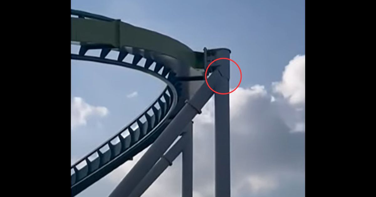 A video showed a crack in the Fury 325 roller coaster at Carowinds Amusement Park in Charlotte, North Carolina.