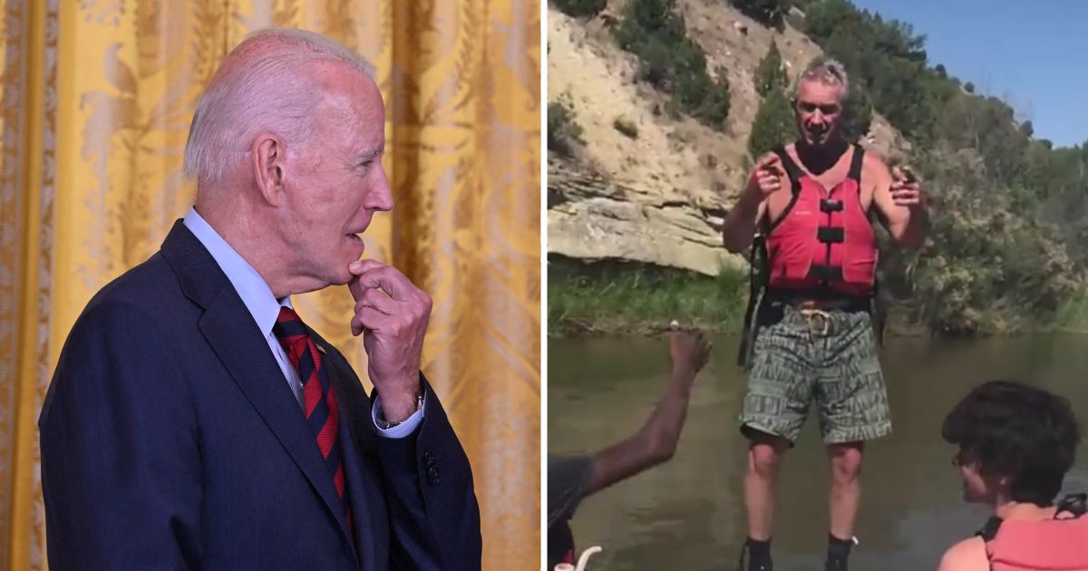 President Joe Biden arrives to speak in the East Room of the White House in Washington, D.C., on Friday. Robert F. Kennedy Jr. prepares to do a backflip off a boat.