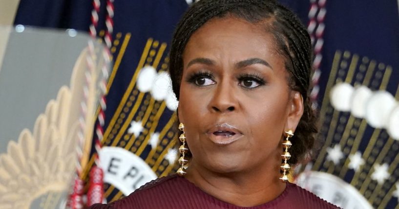 Former first lady Michelle Obama speaks during a ceremony to unveil her official White House portrait in the East Room of the White House in Washington, D.C., on Sept. 7, 2022.