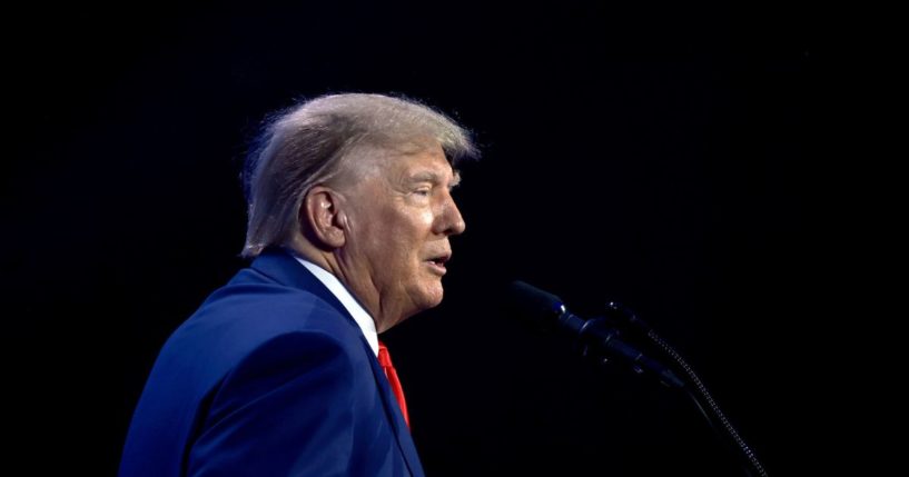 Former President Donald Trump speaks at the Turning Point Action conference on July 15 in West Palm Beach, Florida.