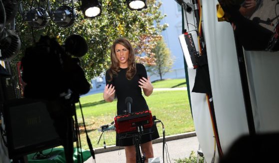 Alyssa Farah talks to FOX News outside the West Wing October 6, 2020 in Washington, DC.