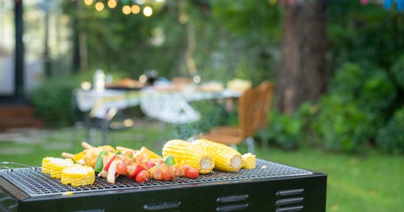 Meat and vegetables on a barbecue grill in the backyard are popular during the summer, but rising food prices are causing difficulty for summer get-togethers.