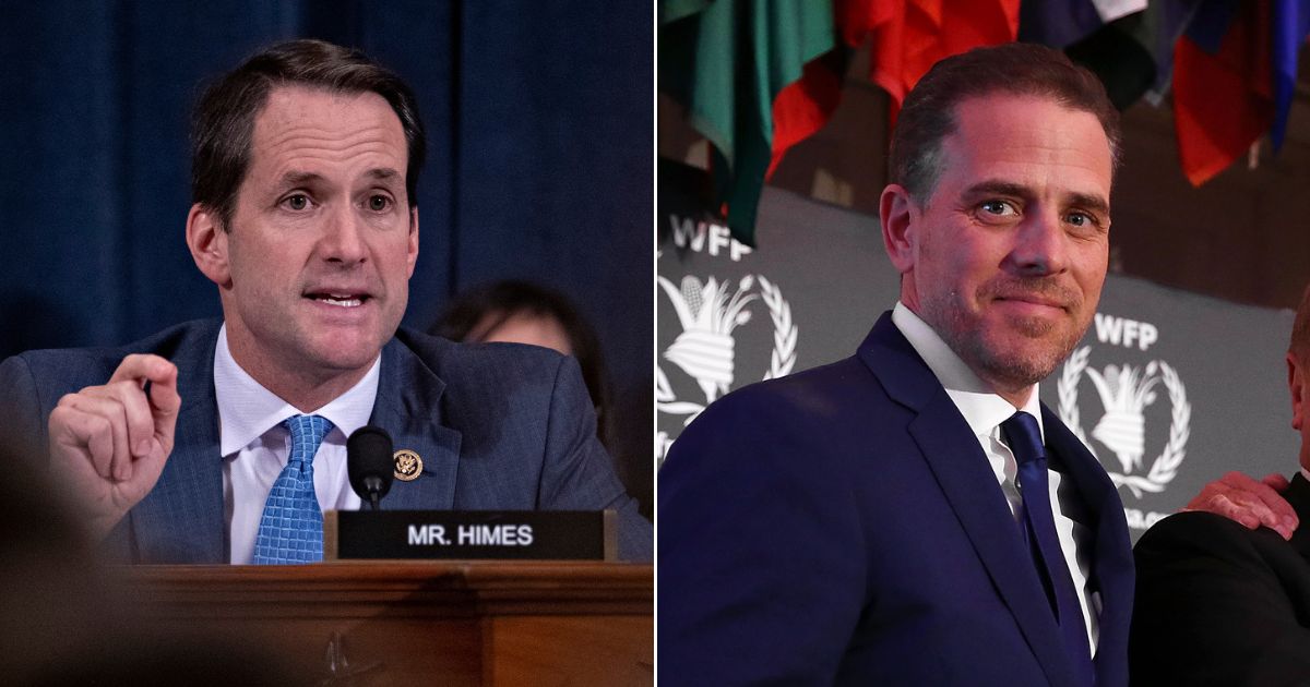 Democratic Representative Jim Himes, left, calls out President Joe Biden's son Hunter.