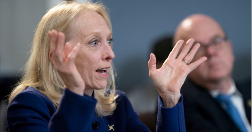 Pennsylvania Democratic Rep. Mary Gay Scanlon, pictured in a February file photo.