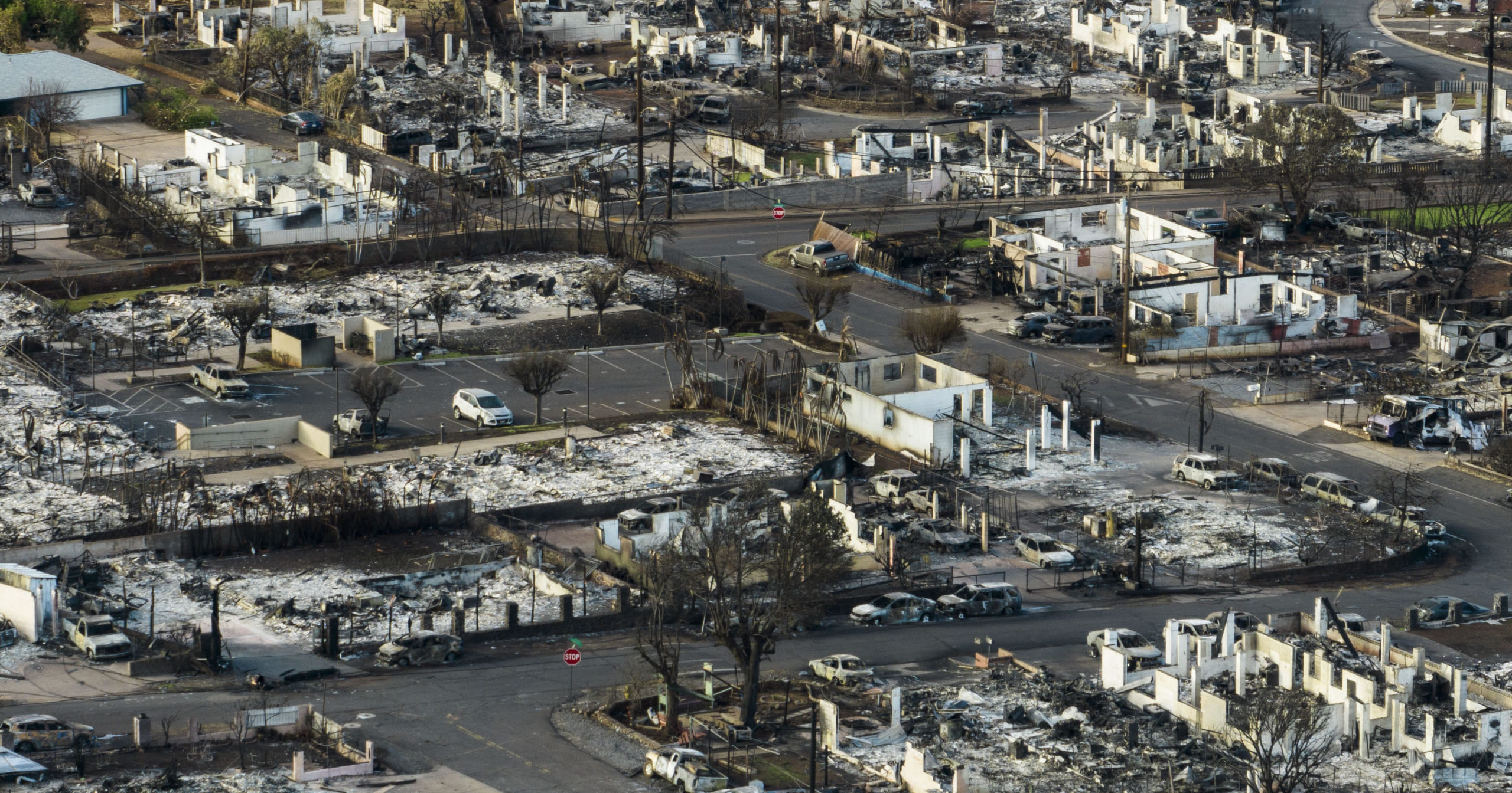 A general view shows the aftermath of the wildfires in Lahaina, Hawaii, on Thursday.